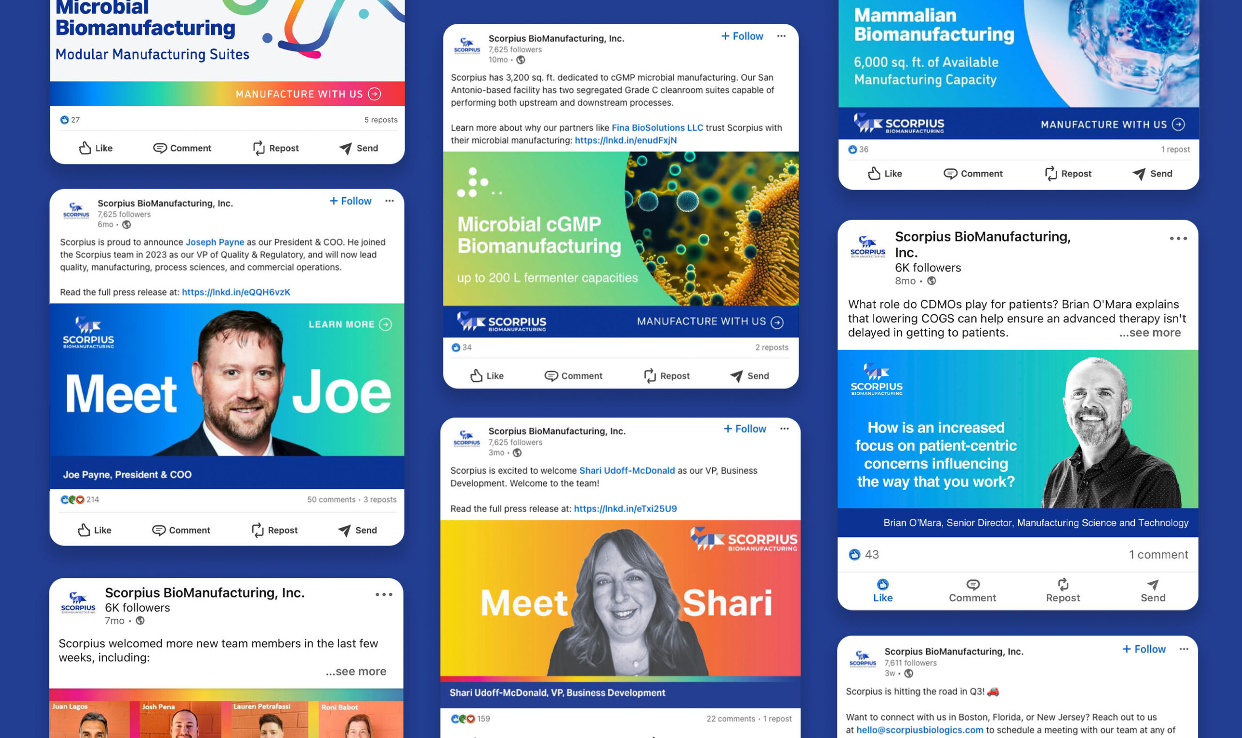 Scorpius BioManufacturing - Social Media