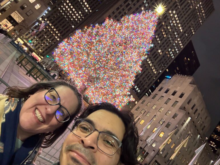 April and Frank at the Tree