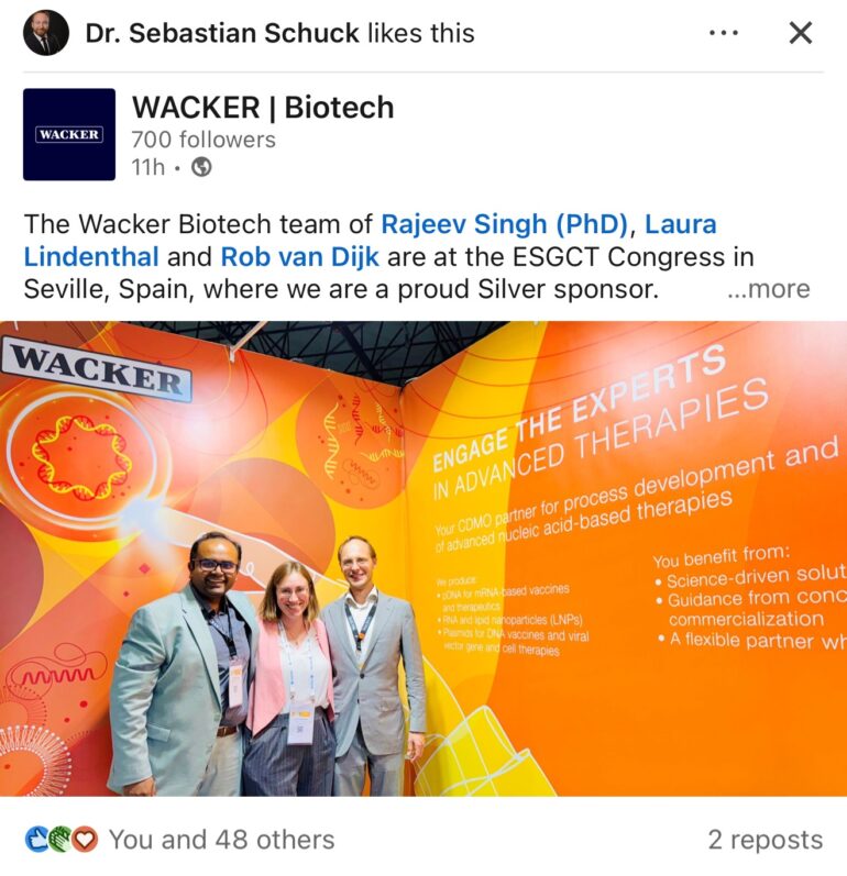 Wacker Biotech at ESGCT
