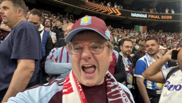 Nigel Cheering at a Soccer Game