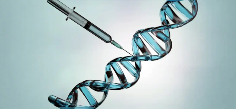 Syringe and a DNA Helix