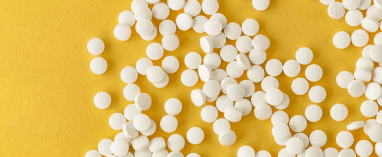 Minitablets on a Yellow Background